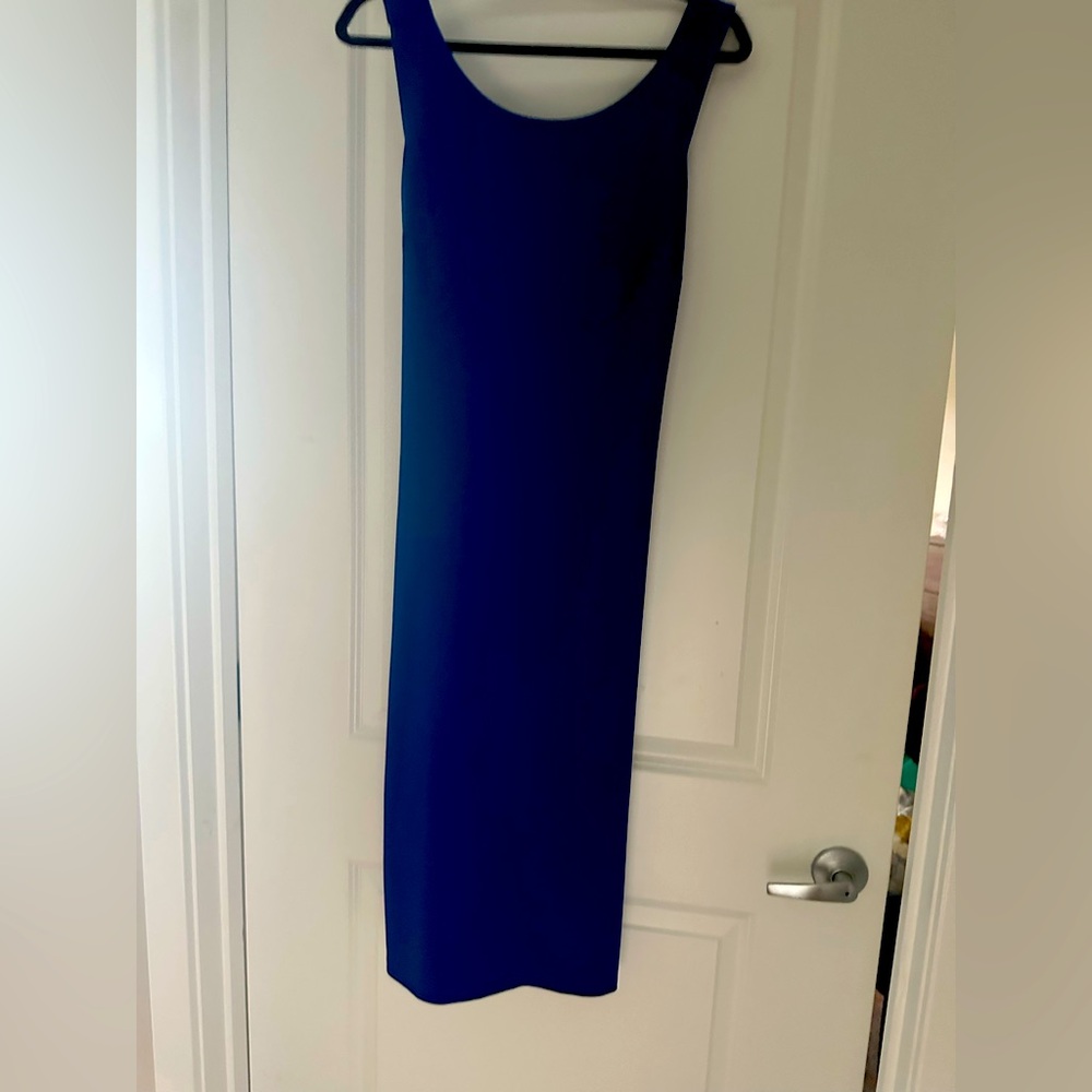 Guess Blue and White Sheath Midi Dress